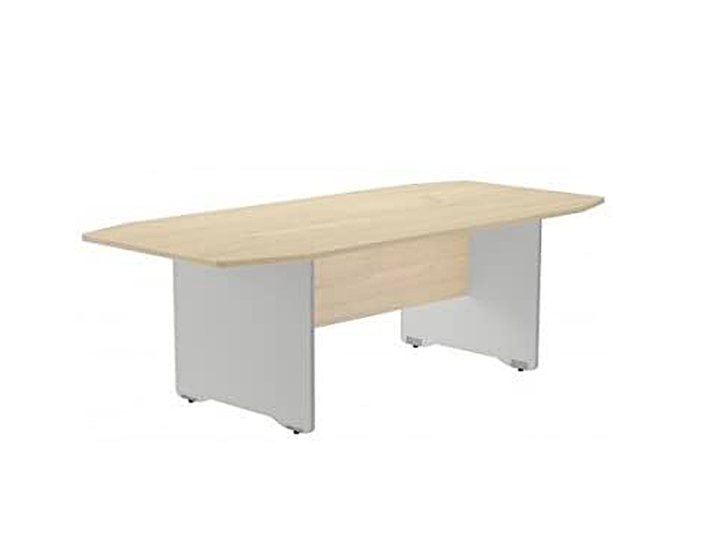 Mesa de reunion rocada meeting 3003aw01 estructura madera blanco tablero madera haya 220x100x72 cm