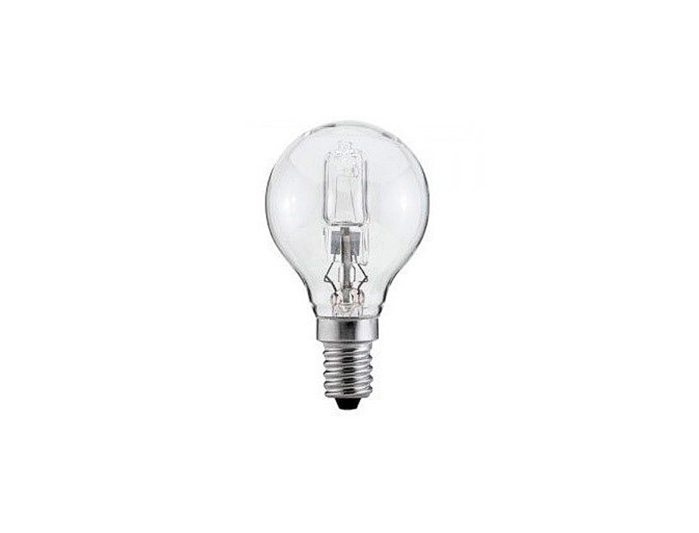 Bombilla sunmatic eco halogena mini globo e14 42w 630 lumenes 2000 horas luz blanca