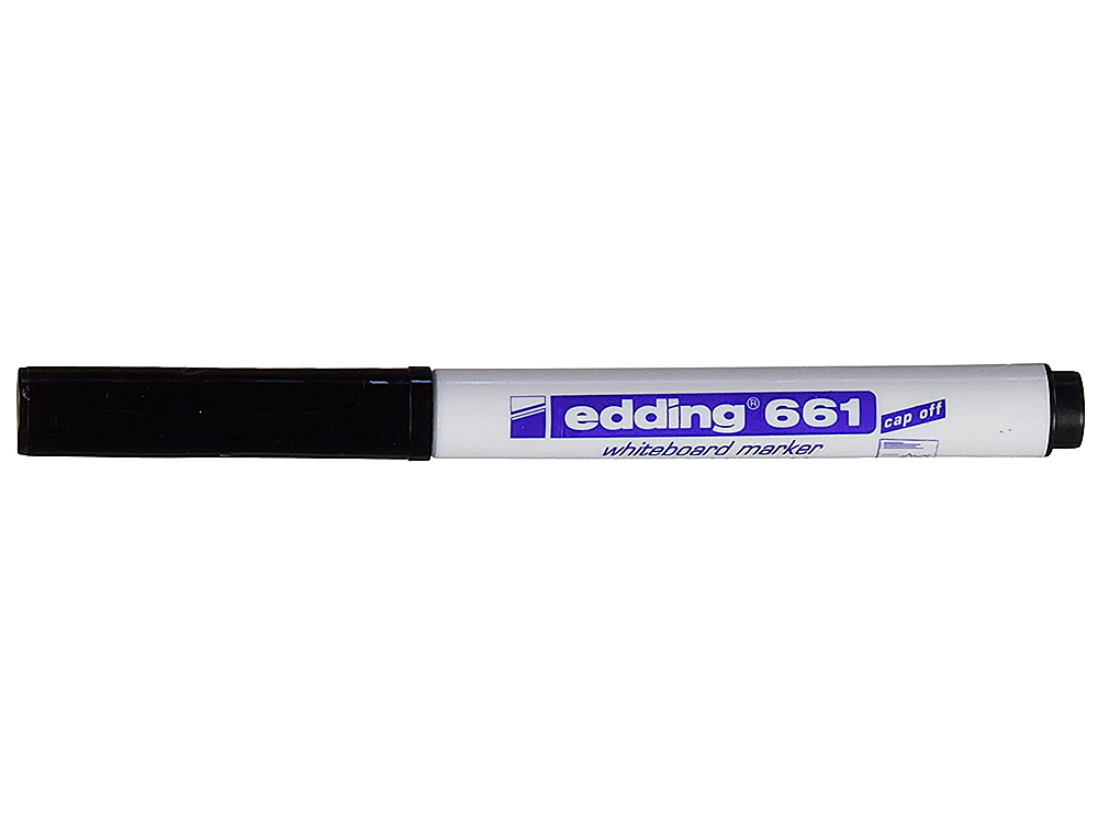 Rotulador edding para pizarra blanca 661 color negro punta redonda 1-2 mm