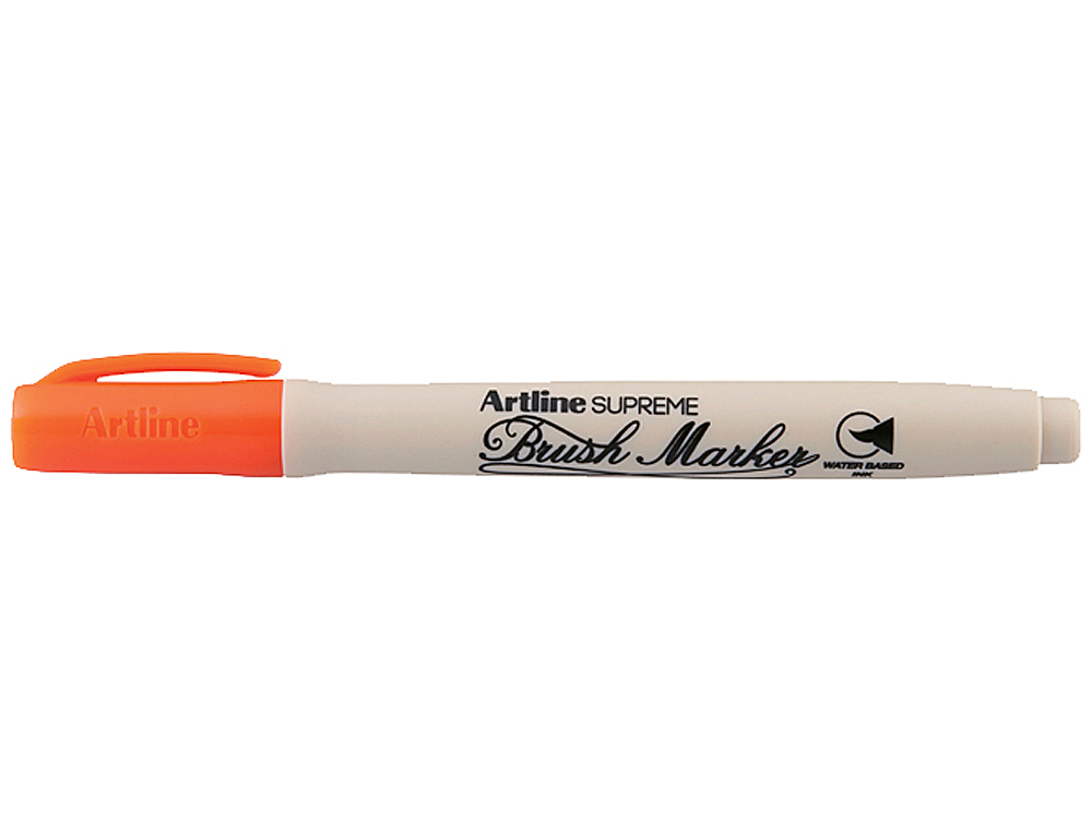 Rotulador artline supreme brush pintura base de agua punta tipo pincel trazo variable naranja