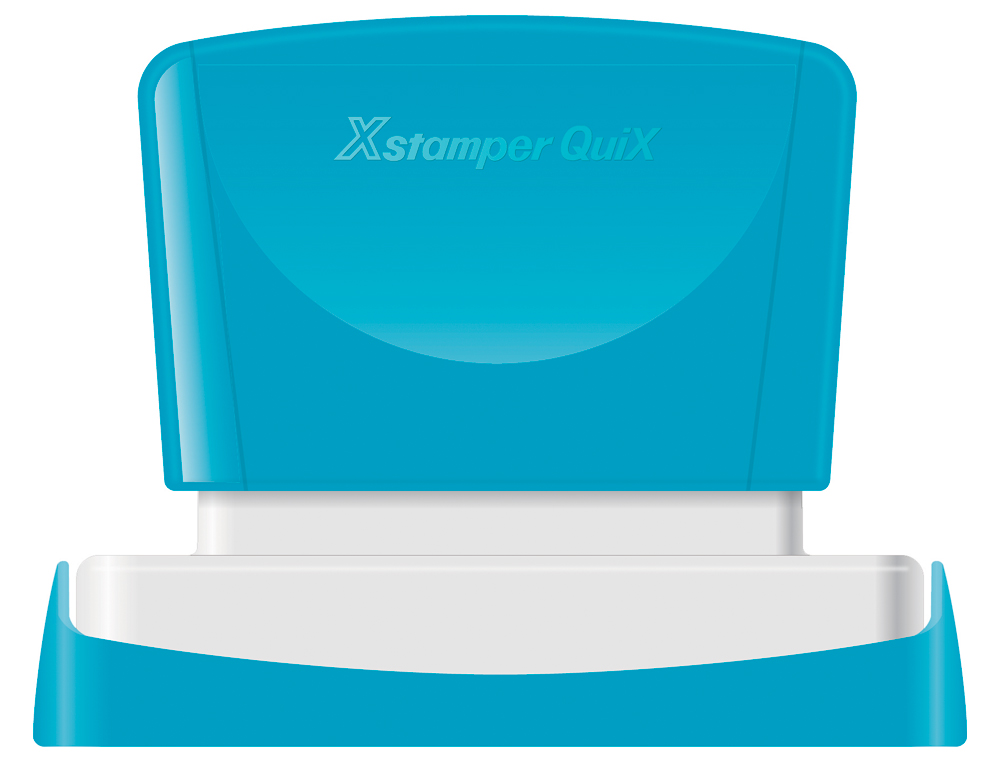 Sello x'stamper quix personalizable color azul medidas 14x60 mm q-14