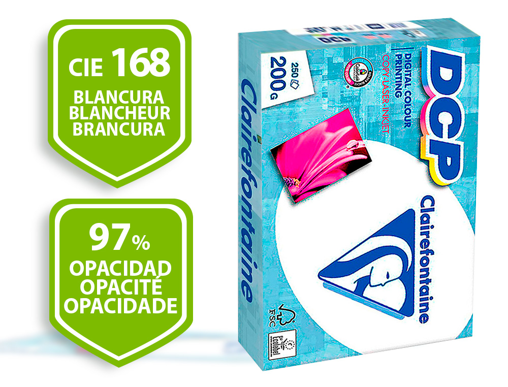 Papel fotocopiadora clairefontaine din a4 200 gr paquete de 250 hojas