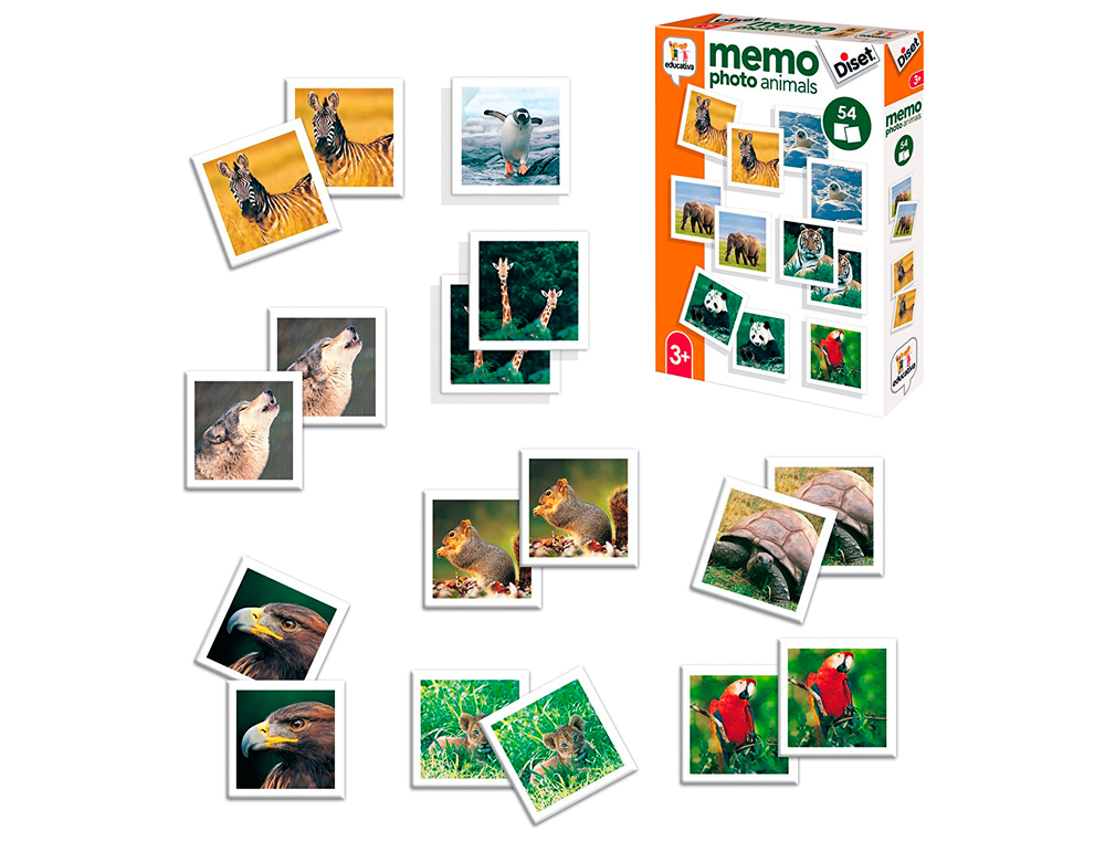 Juego diset didactico memo photo animals