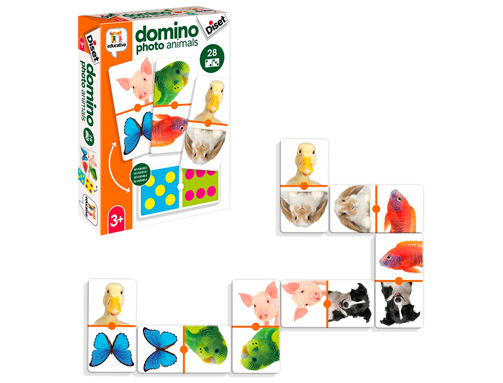 Juego diset educativo domino photo animals