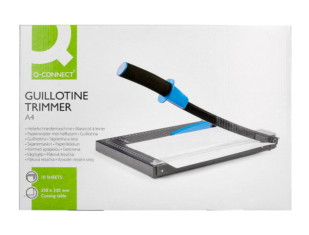 CIZALLA Q-CONNECT METALICA DE PALANCA A4 CAPACIDAD CORTE 10 HOJAS