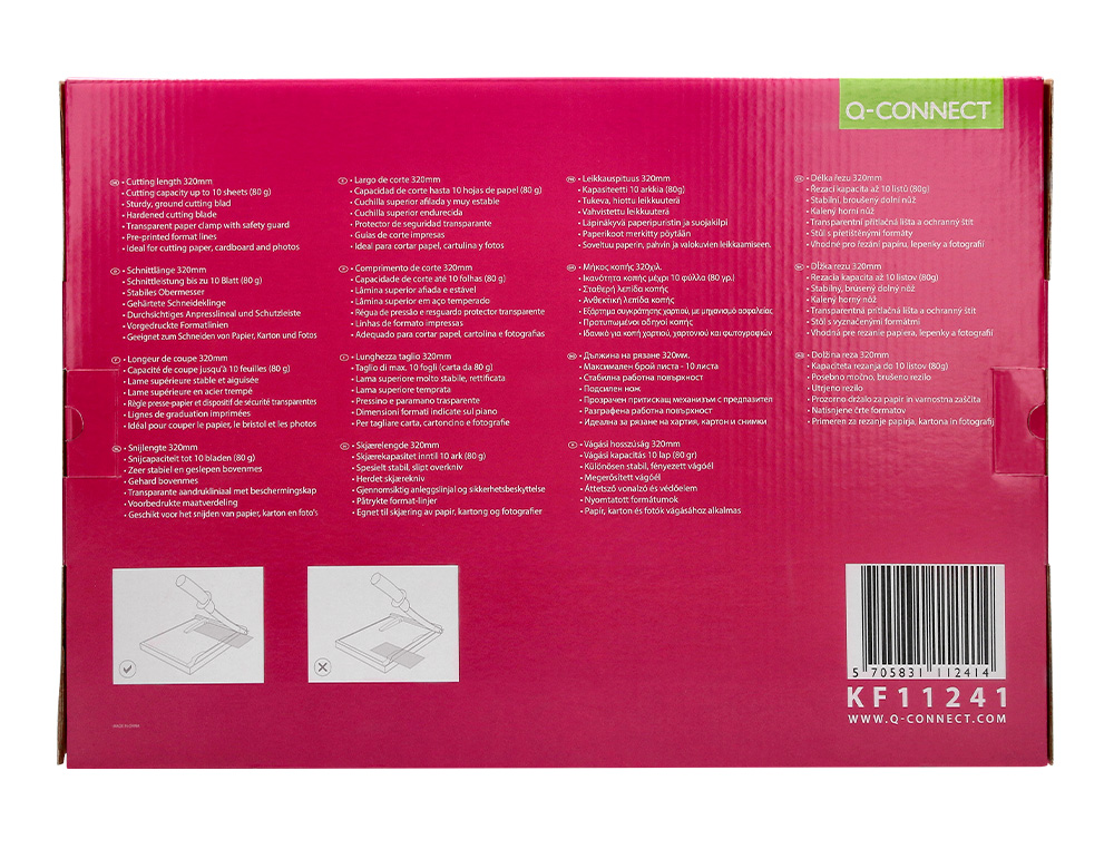 CIZALLA Q-CONNECT METALICA DE PALANCA A4 CAPACIDAD CORTE 10 HOJAS