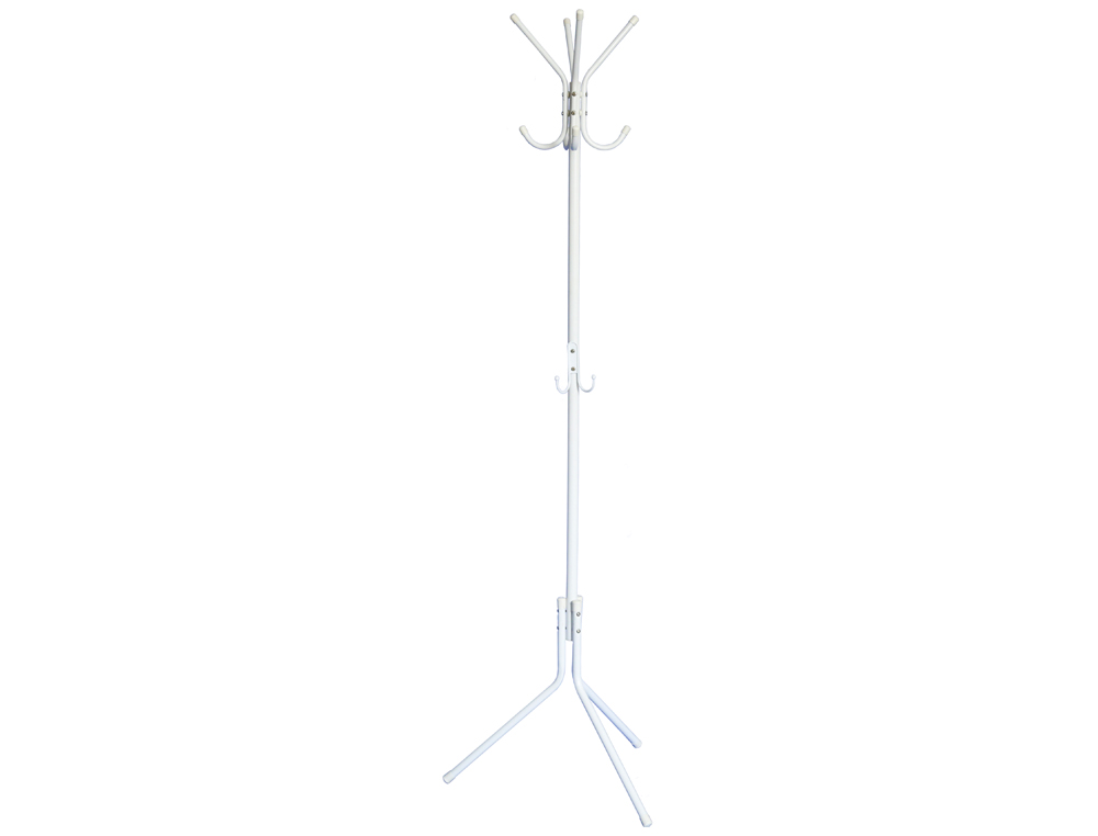 Perchero metalico q-connect blanco 8 colgadores 173x51 cm