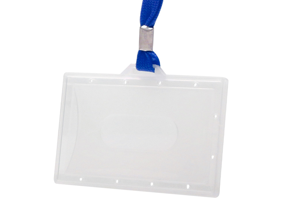 IDENTIFICADOR Q-CONNECT KF17112 CON CORDON PLANO AZUL Y APERTURA LATERAL 94X60 MM
