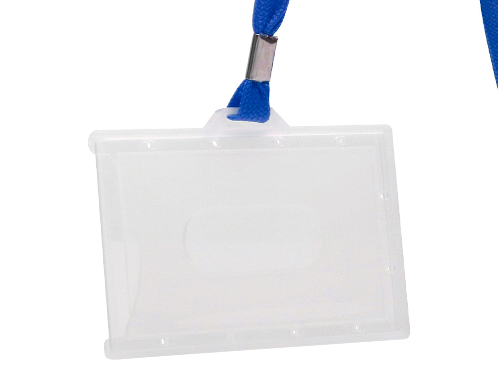 IDENTIFICADOR Q-CONNECT KF17112 CON CORDON PLANO AZUL Y APERTURA LATERAL 94X60 MM