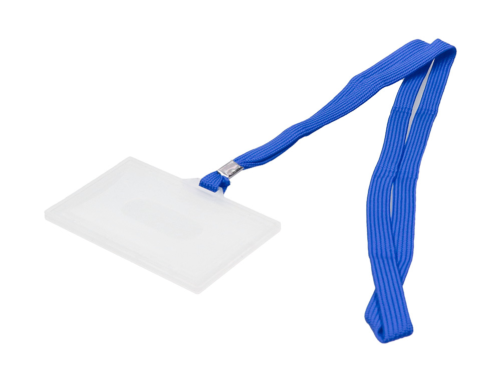 IDENTIFICADOR Q-CONNECT KF17112 CON CORDON PLANO AZUL Y APERTURA LATERAL 94X60 MM