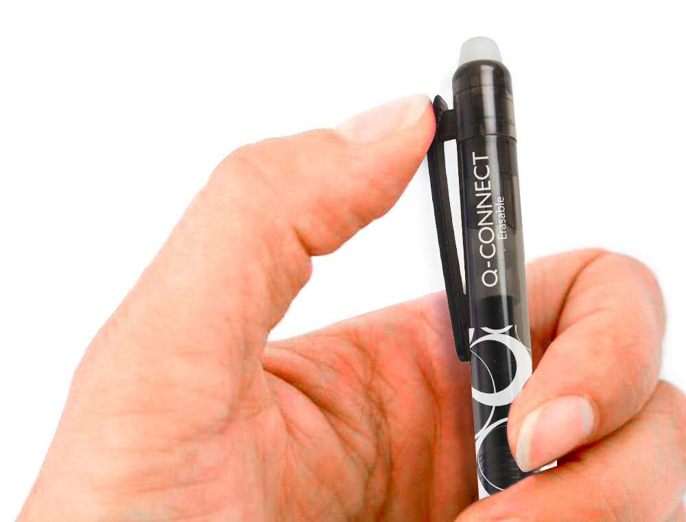 BOLIGRAFO Q-CONNECT RETRACTIL BORRABLE 0,7 MM COLOR NEGRO