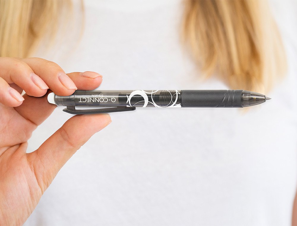 BOLIGRAFO Q-CONNECT RETRACTIL BORRABLE 0,7 MM COLOR NEGRO