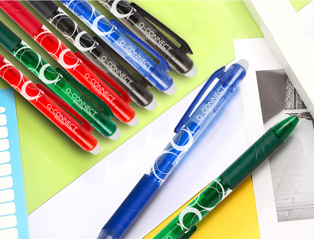 BOLIGRAFO Q-CONNECT RETRACTIL BORRABLE 0,7 MM COLOR NEGRO