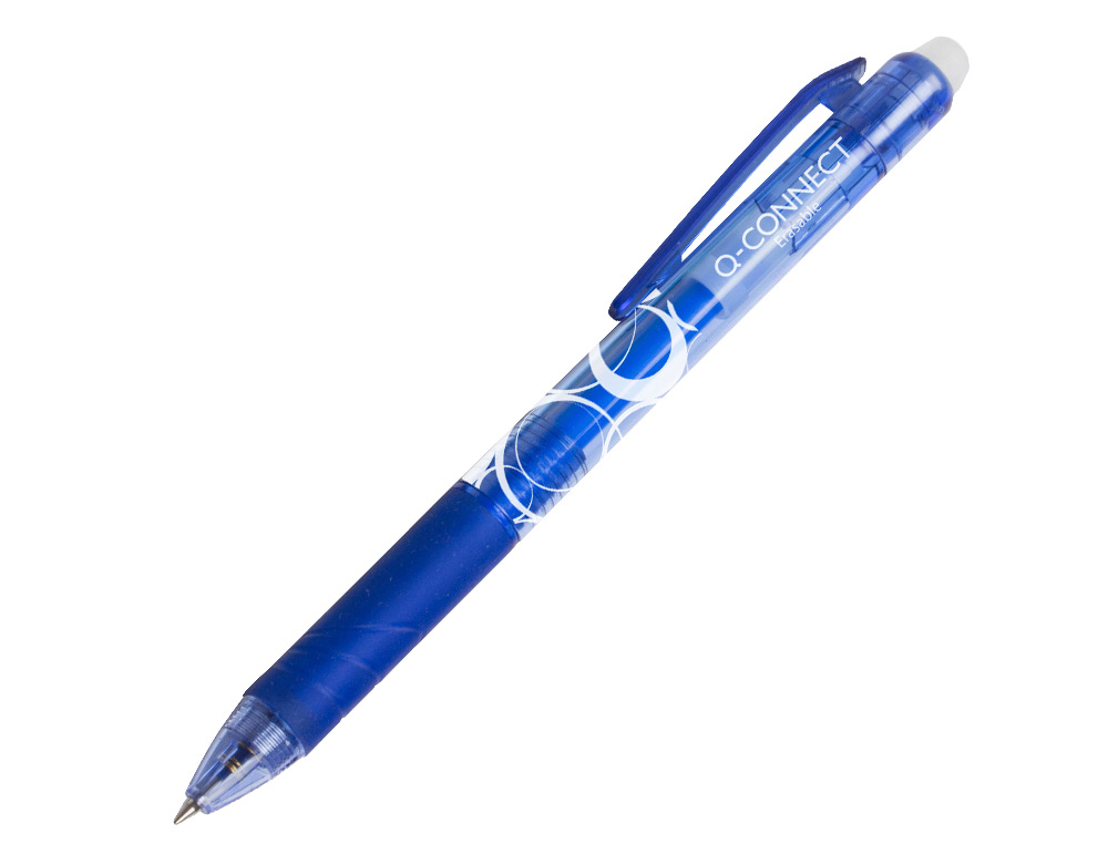 Boligrafo q-connect retractil borrable 0,7 mm color azul