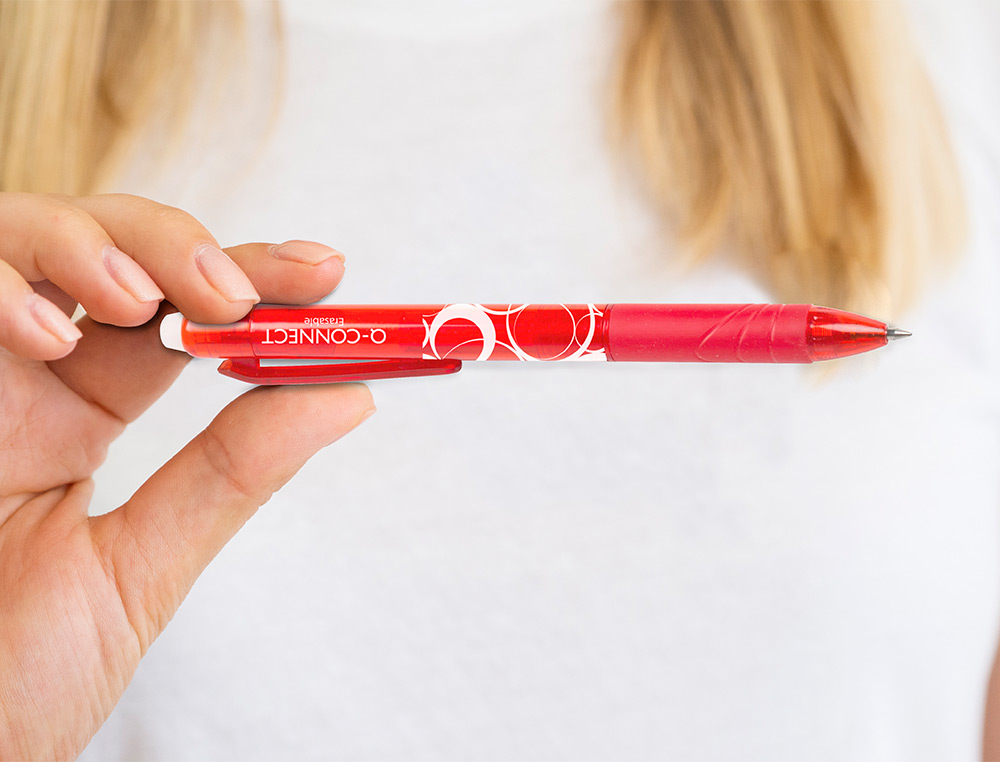 BOLIGRAFO Q-CONNECT RETRACTIL BORRABLE 0,7 MM COLOR ROJO