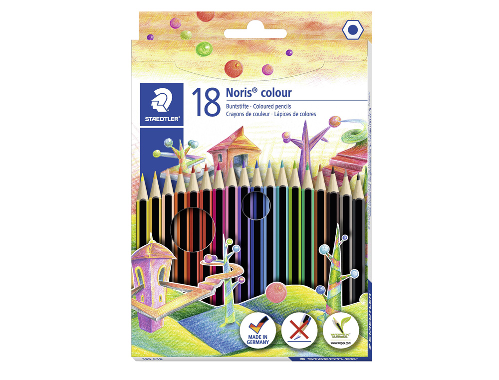 Lapices de colores staedtler wopex ecologico 18 colores en caja de carton