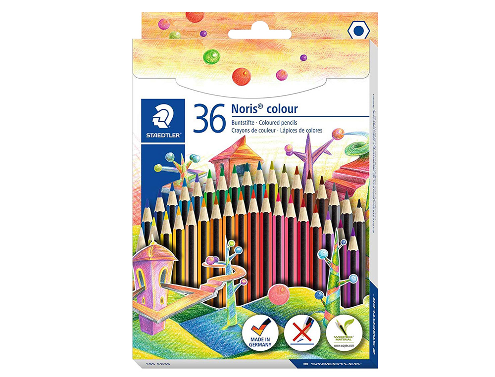 Lapices de colores staedtler wopex ecologico 36 colores en caja de carton