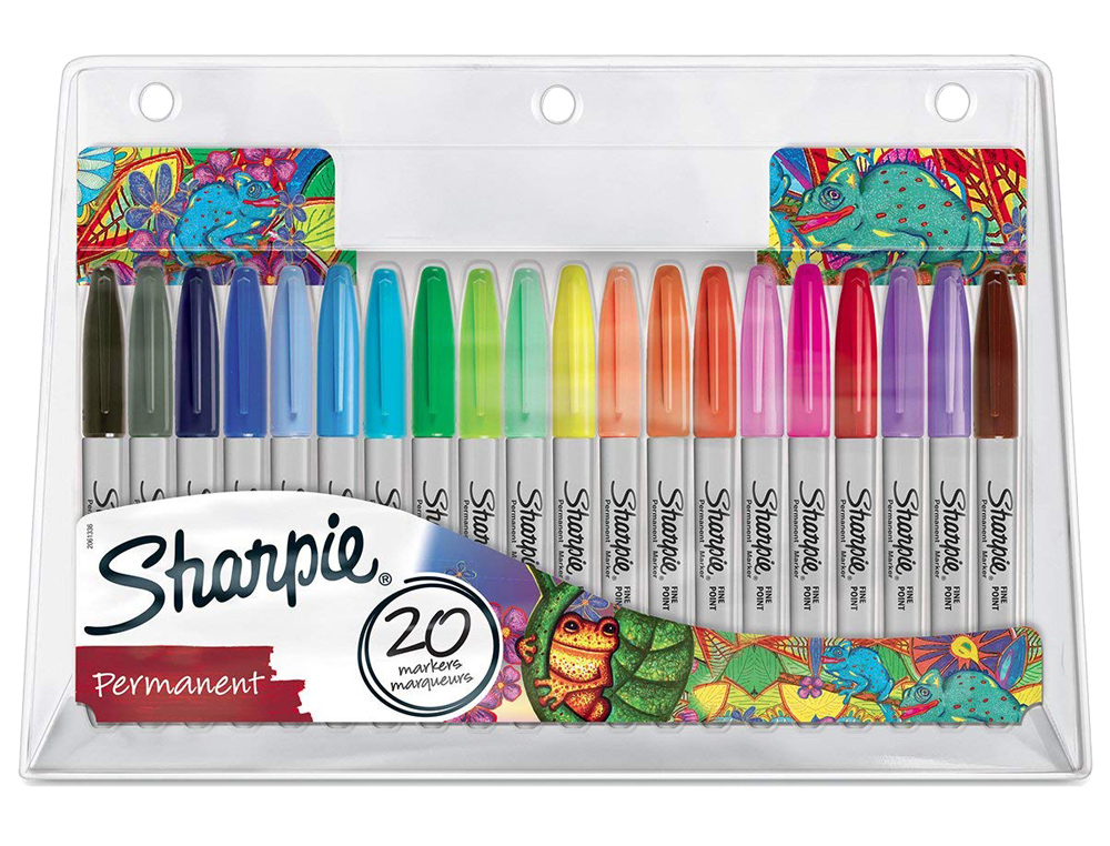 Rotulador sharpie permanente punta fina azul