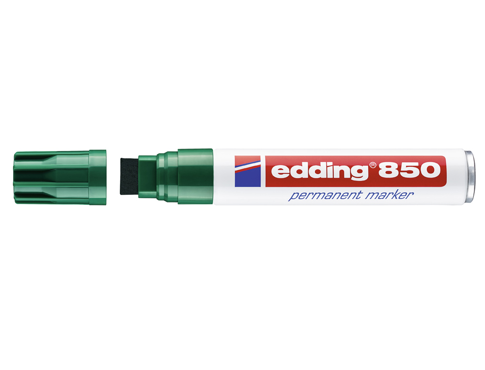 Rotulador edding marcador permanente 850 verde punta biselada 5-15 mm recargable