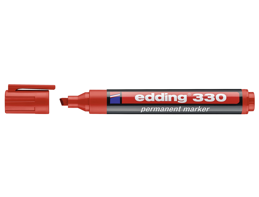 Rotulador edding marcador permanente 330 rojo punta biselada 1-5 mm recargable