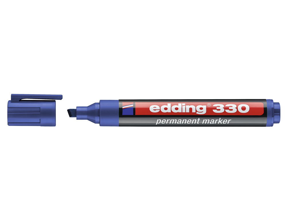 Rotulador edding marcador permanente 330 azul punta biselada 1-5 mm recargable