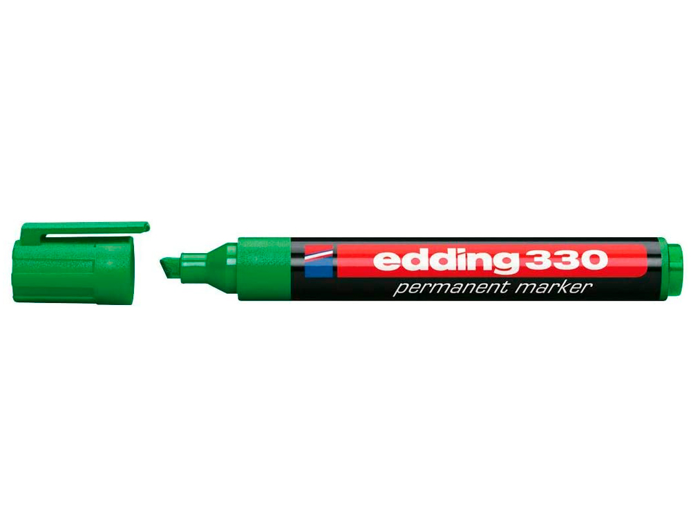 Rotulador edding marcador permanente 330 verde punta biselada 1-5 mm recargable