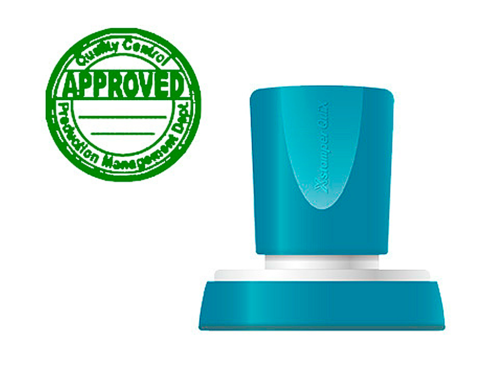 Sello x'stamper quix personalizable color verde redondo diametro 38 mm q-53