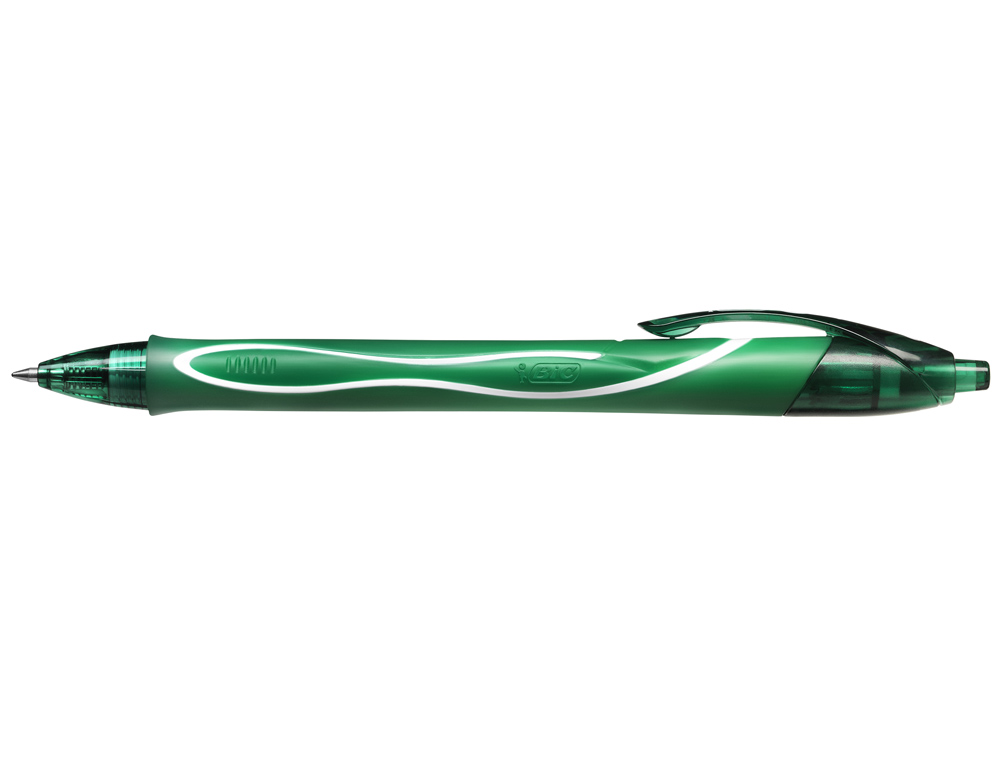 Boligrafo bic gelocity quick dry retractil tinta gel verde punta de 0,7 mm