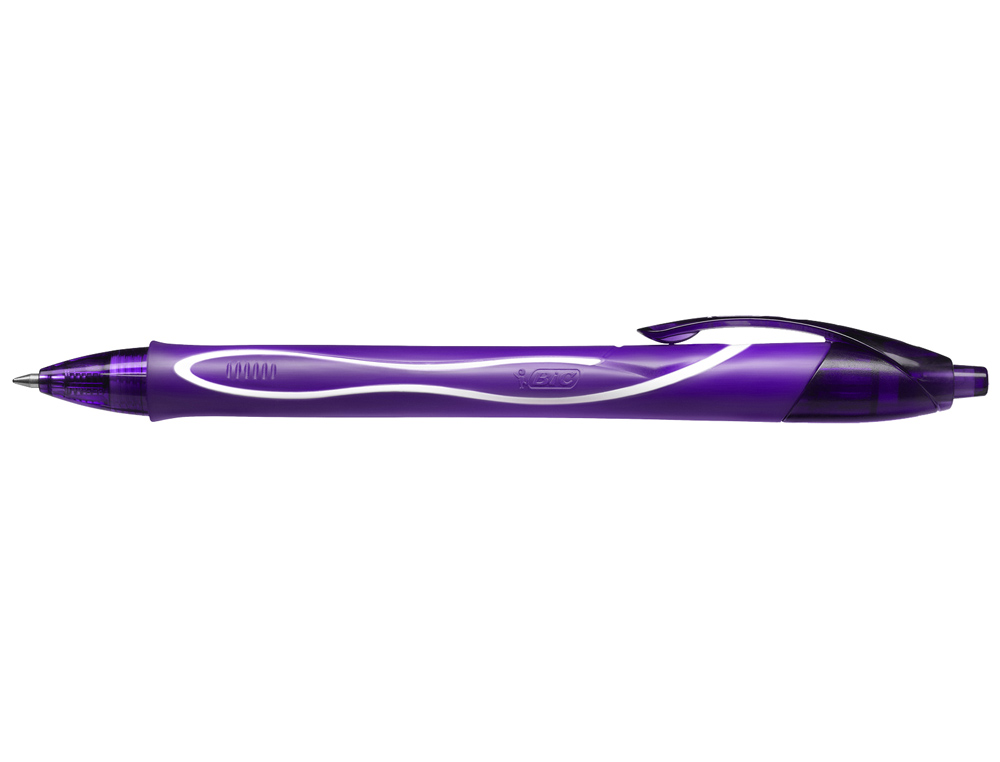 Boligrafo bic gelocity quick dry retractil tinta gel purpura punta de 0,7 mm