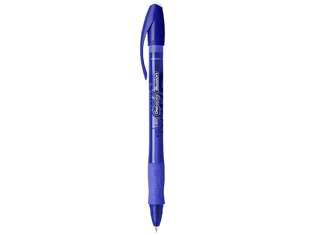 Boligrafo bic gelocity illusion borrable azul punta de 0,7 mm