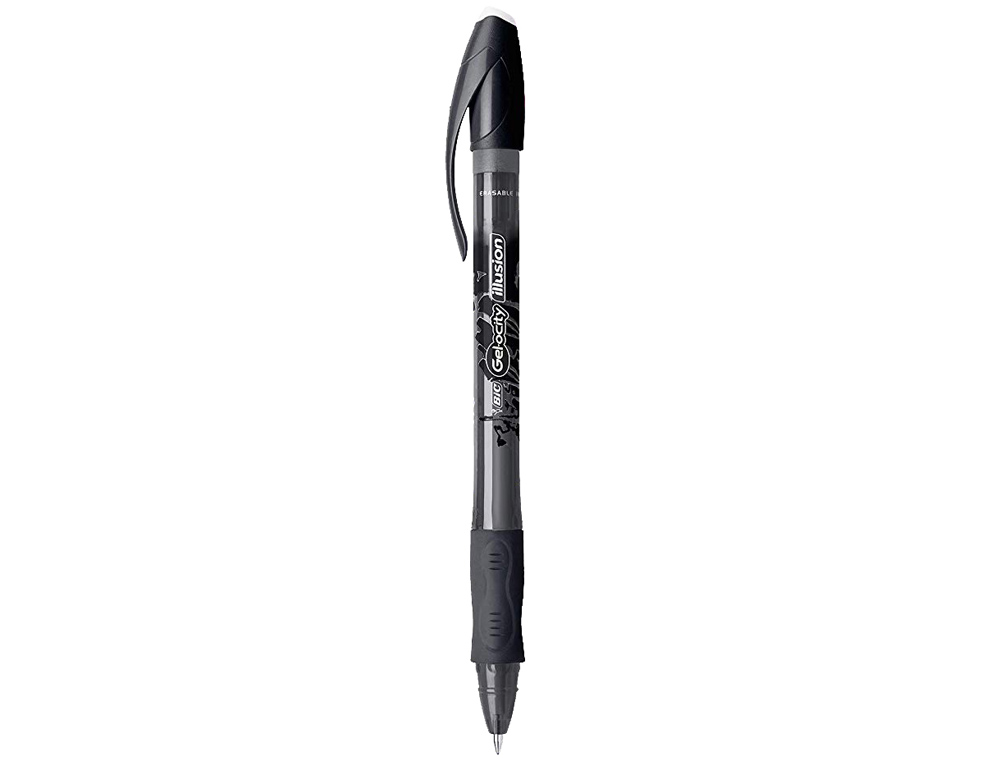 Boligrafo bic gelocity illusion borrable negro punta de 0,7 mm