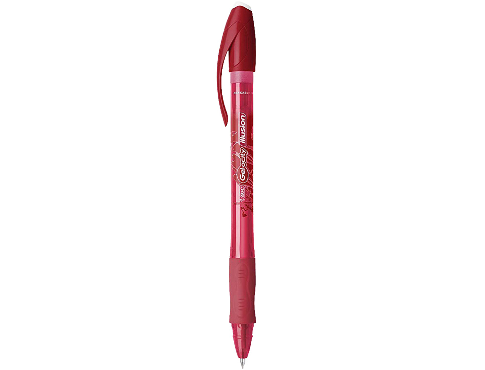 Boligrafo bic gelocity illusion borrable rojo punta de 0,7 mm