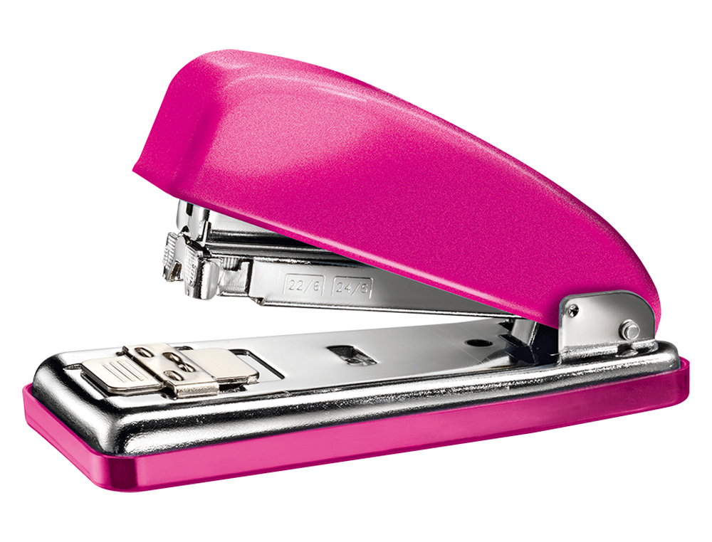 Grapadora petrus 226 classic wow fucsia metalizado capacidad 30 hojas en blister