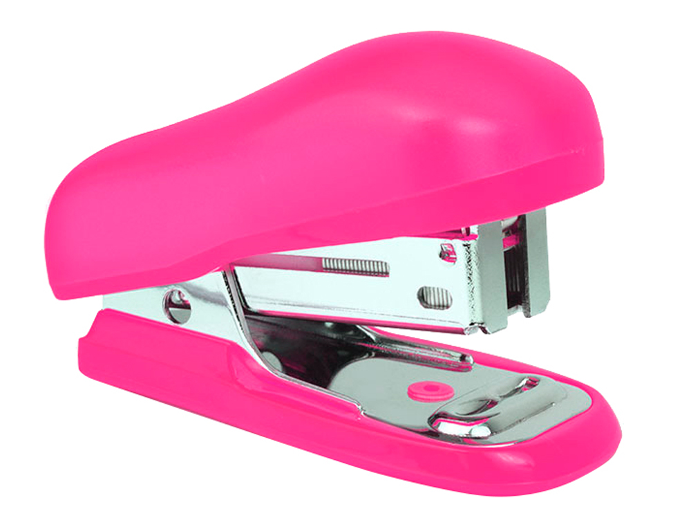 Grapadora rapesco bug mini capacidad 12 hojas usa grapas 26/6 color rosa incluye caja de 1000 grapas
