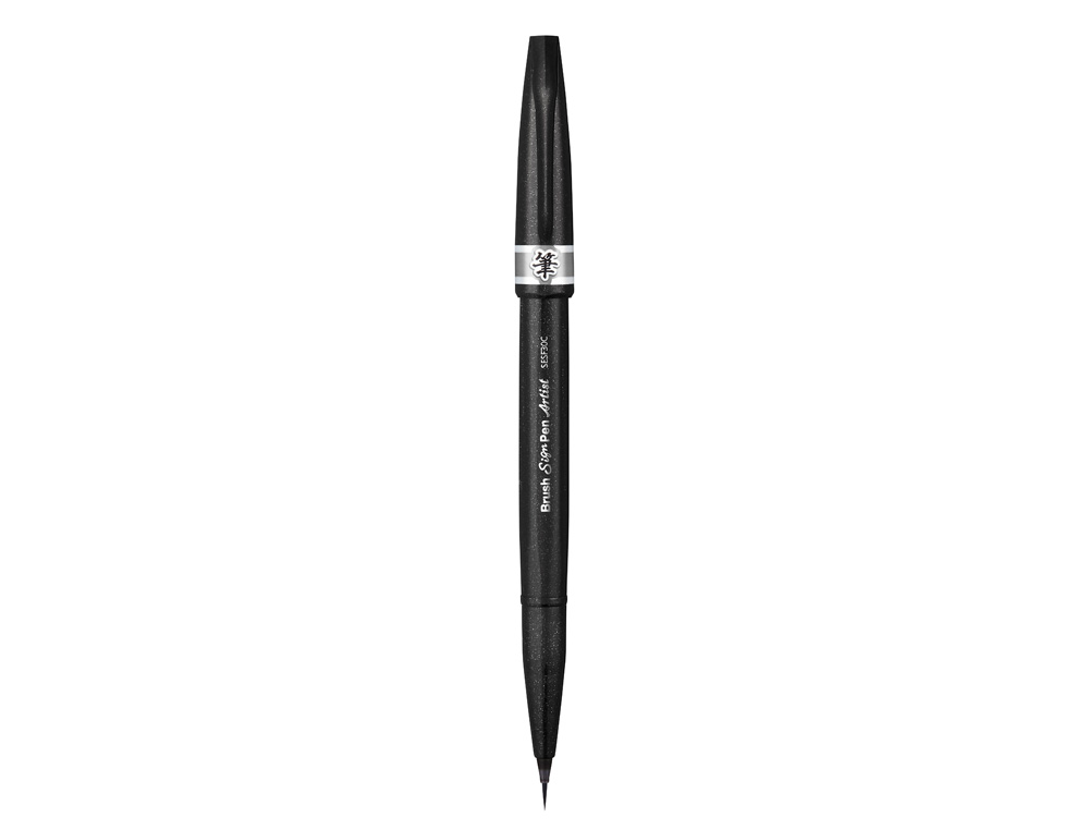 CANETA PINCEL PENTEL ARTIST COR CINZA