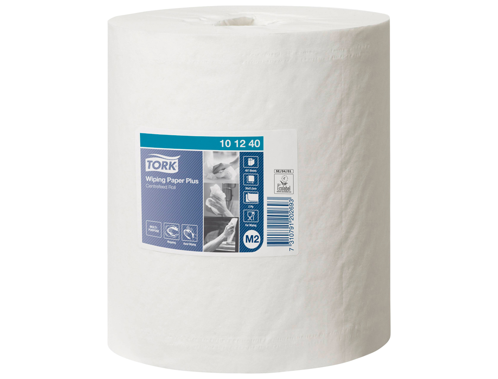 Papel secamanos tork extra ancho 215 mm largo 160 mt 2 capas para dispensador m2 paquete de 6 unidades