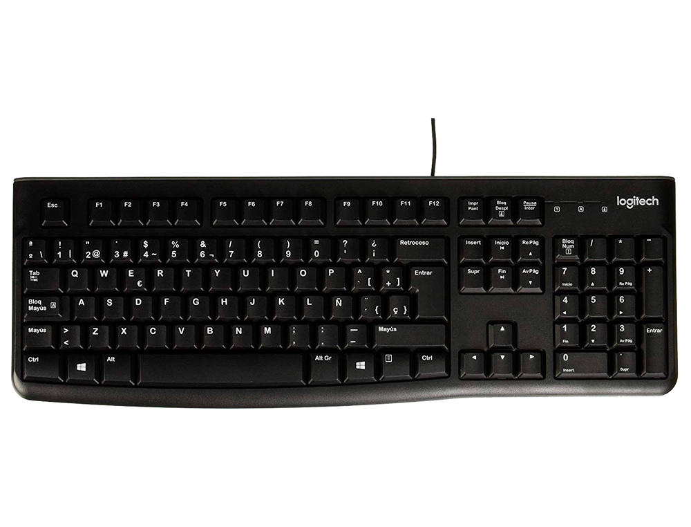 Teclado logitech k120 usb 2.0 con cable negro