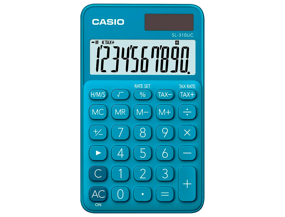 Calculadora casio sl-310uc-bu bolsillo 10 digitos tax +/- tecla color azul