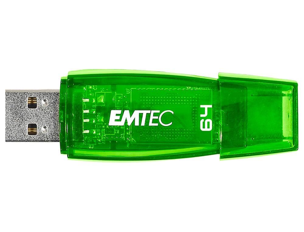 Memoria usb emtec flash c410 64 gb 2.0 verde