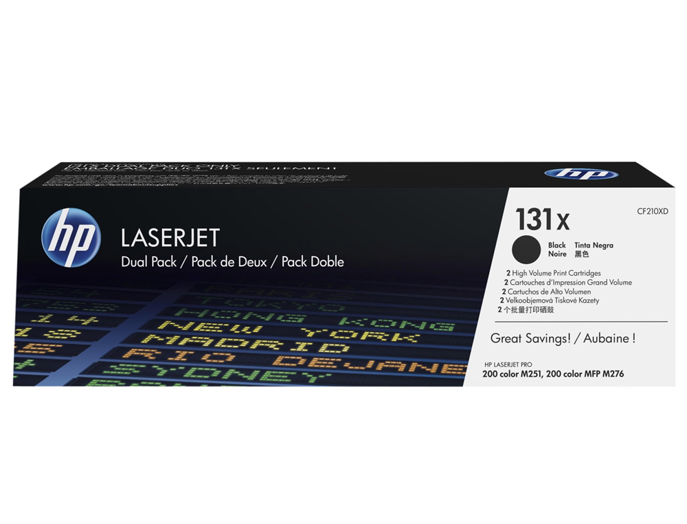 Toner hp laserjet pro 131x m251 mfp m276 negro pack de 2 unidades 4800 paginas