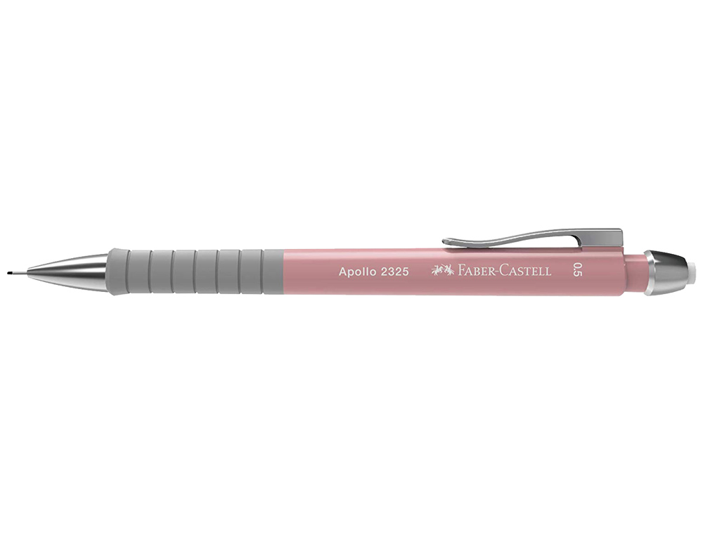 Portaminas faber castell 0,5 mm apollo retractil color rosa claro