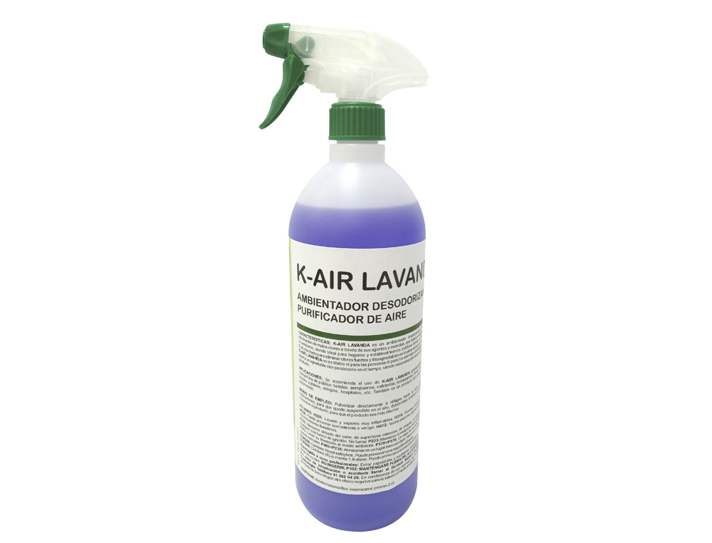 Ambientador spray ikm k-air aroma flor de lavanda botella de 1 litro