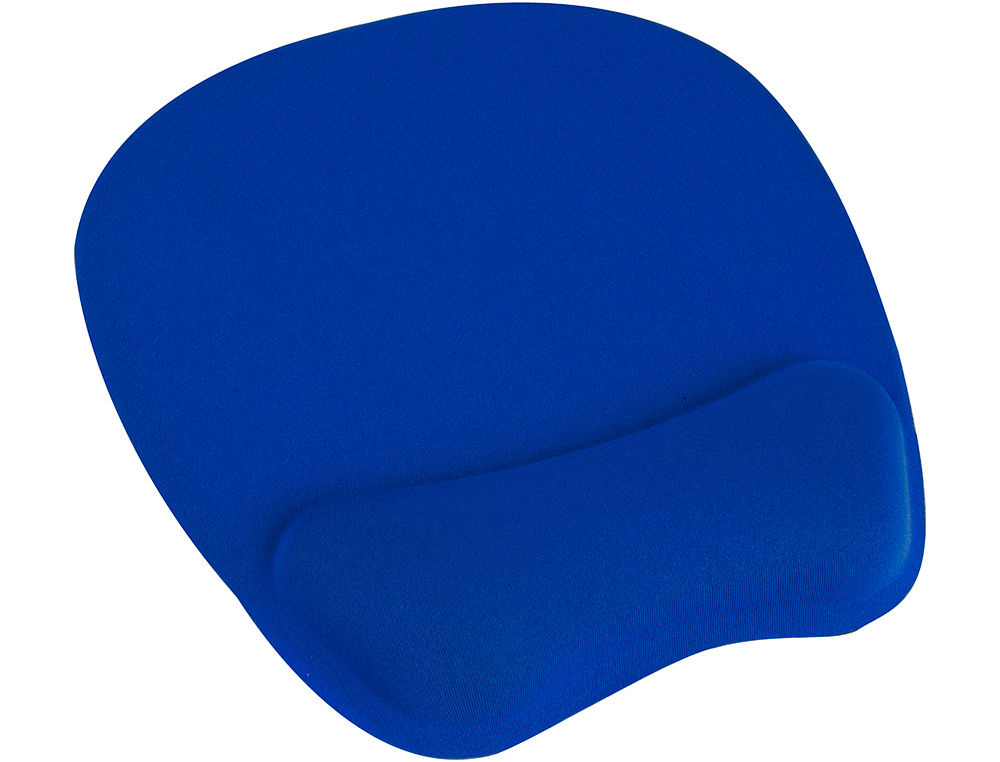 ALFOMBRILLA PARA RATON Q-CONNECT CON REPOSAMUÑECAS ERGONOMICA DE GEL COLOR AZUL 225X240X20 MM