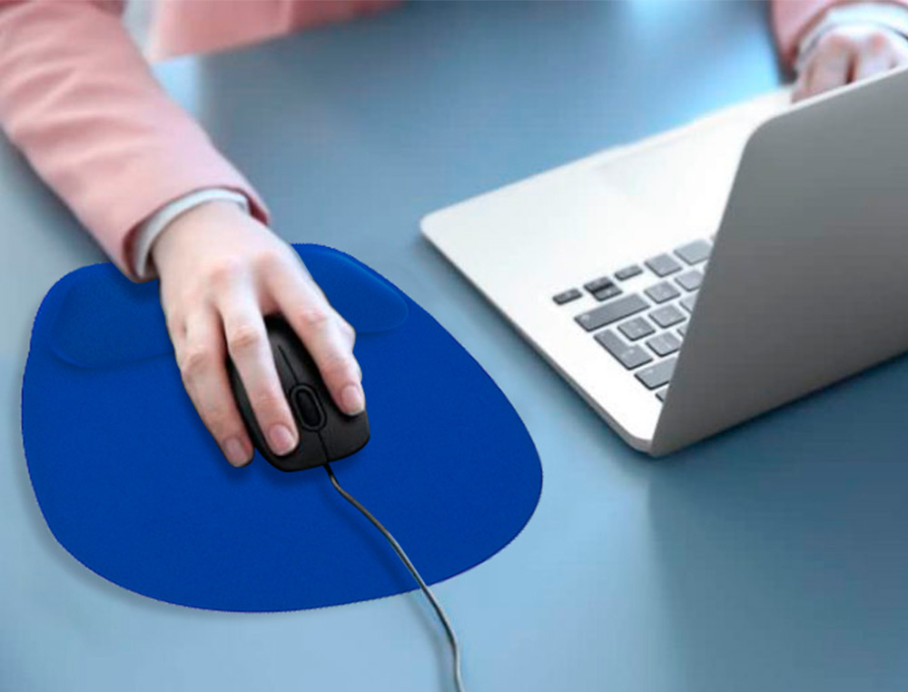 ALFOMBRILLA PARA RATON Q-CONNECT CON REPOSAMUÑECAS ERGONOMICA DE GEL COLOR AZUL 225X240X20 MM