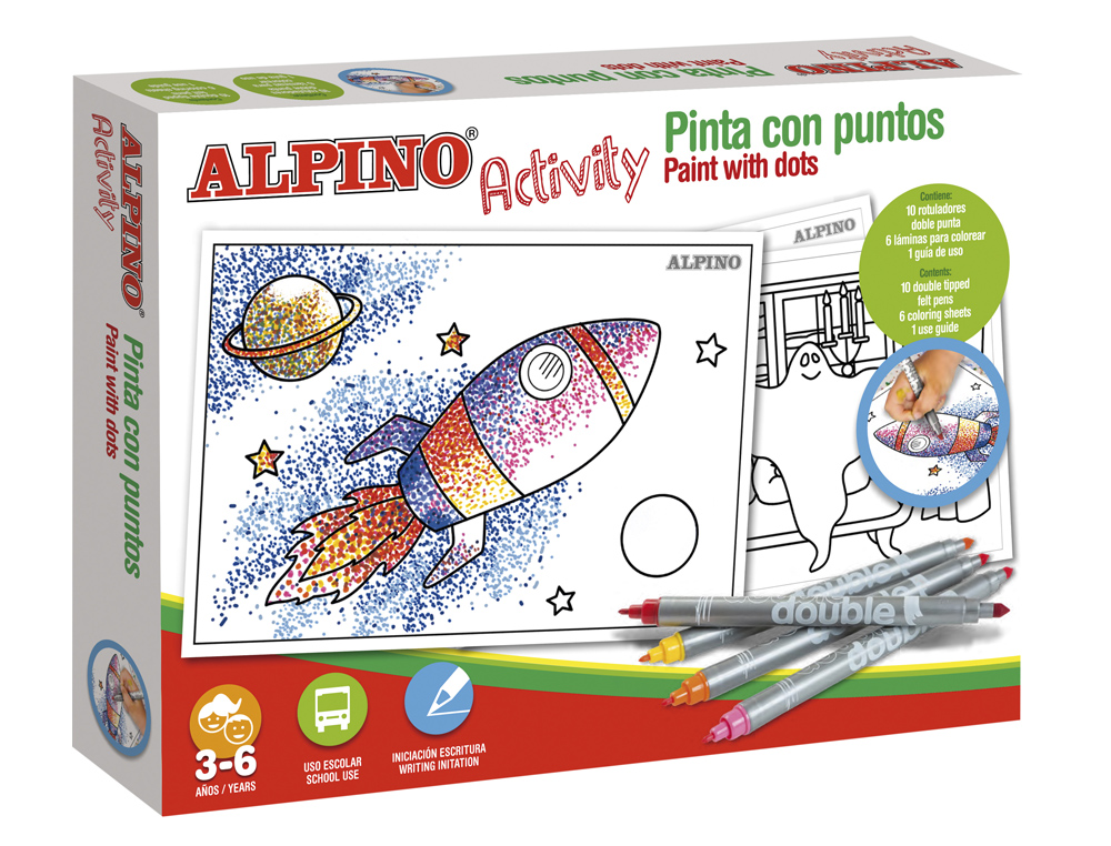 Juego alpino didactico activity pinta con puntos