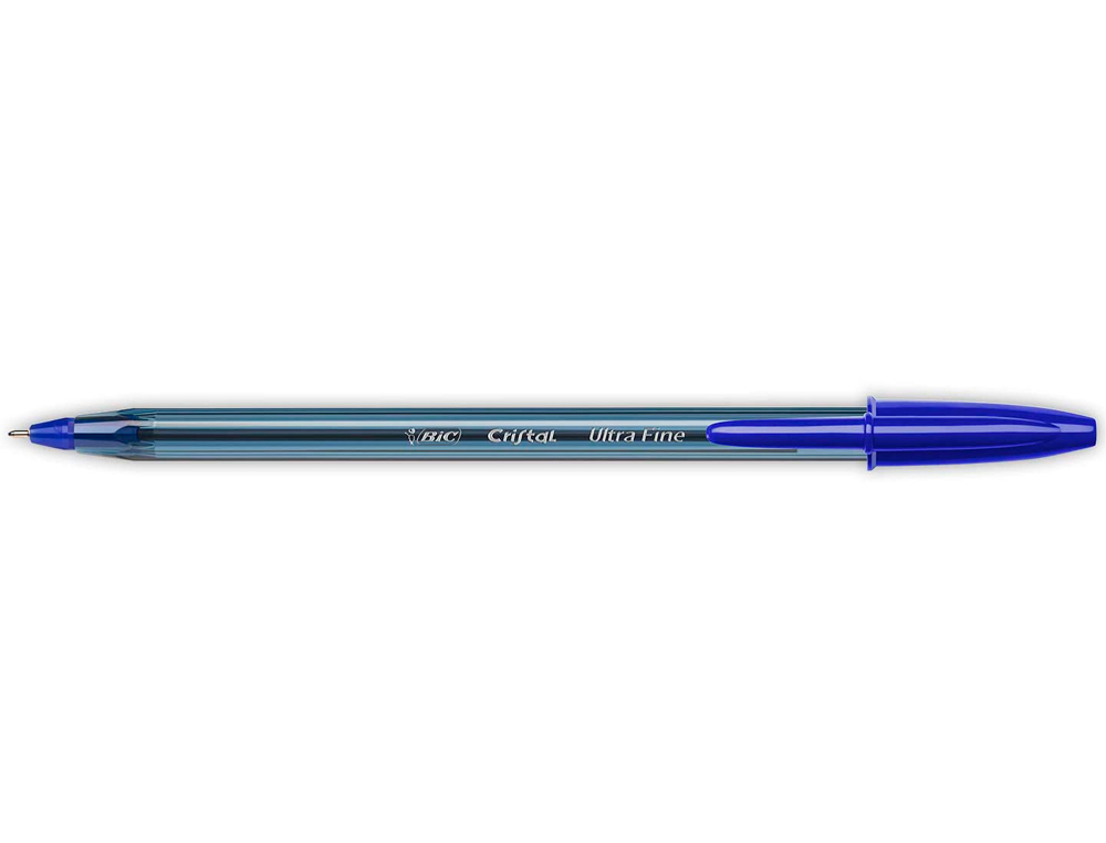 Boligrafo bic cristal ultrafine punta forma aguja 0,7 mm azul