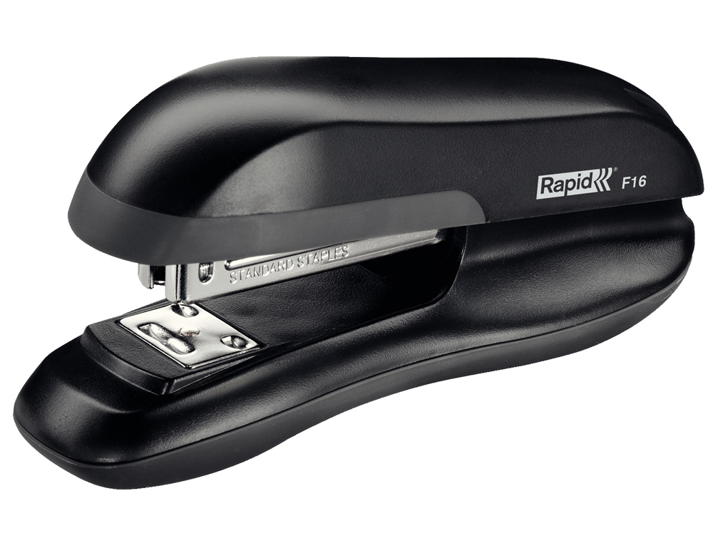 Grapadora rapid f16 plastico abs color negro capacidad 30 hojas usa grapas 24/6 y 26/6
