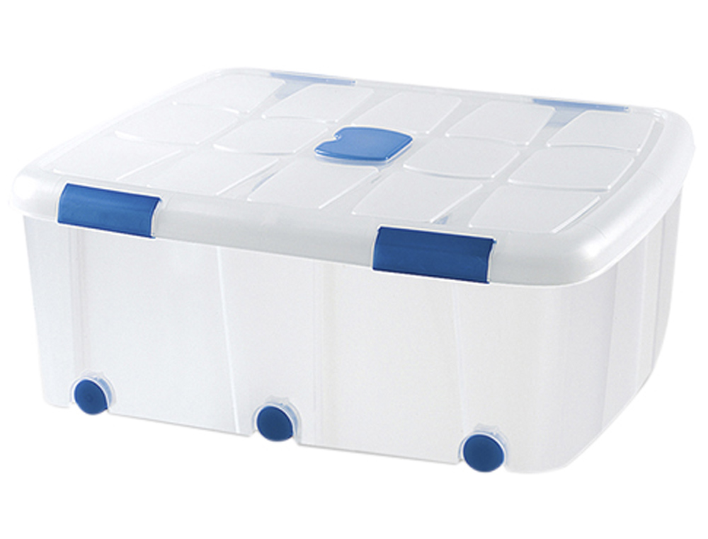 CONTENEDOR PLASTICO PLASTICFORTE 100 LITROS N 15 TRANSPARENTE CON TAPA 330X800X600 MM