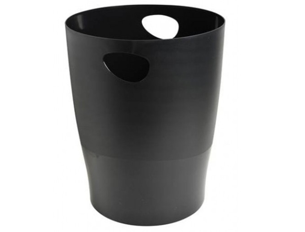 PAPELERA PLASTICO EXACOMPTA ECOBLACK NEGRO 15 LITROS