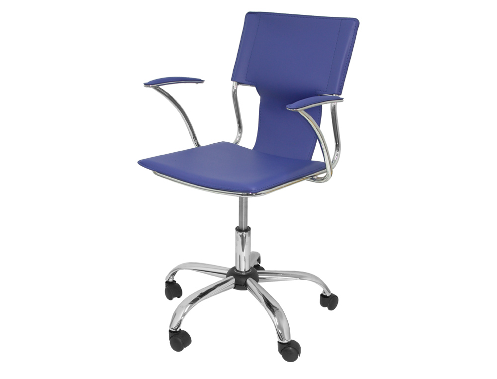 CADEIRA DE ESCRITORIO PYC ENCOSTO MEDIO REGULAVEL EM A LTURA SIMI PELE AZUL 860+90X480X440 MM